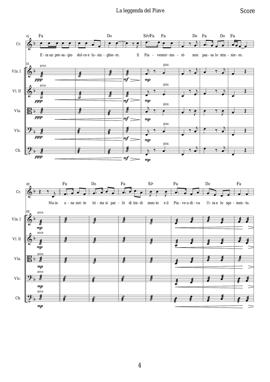 La Leggenda del Piave (Il Piave mormorava) Full Orchestra scores gallery preview page 4
