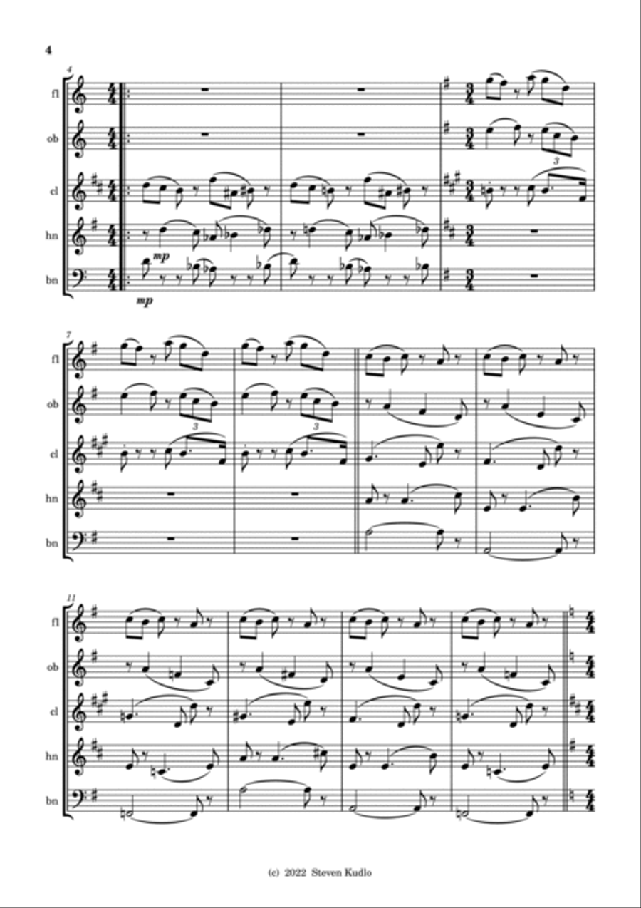 Minimally Fantastic Suite for Wind Quintet Woodwind Quintet scores gallery preview page 4
