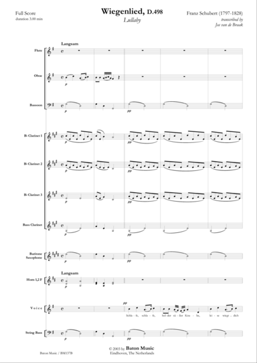 Wiegenlied Wiegenlied Concert Band scores gallery preview page 2