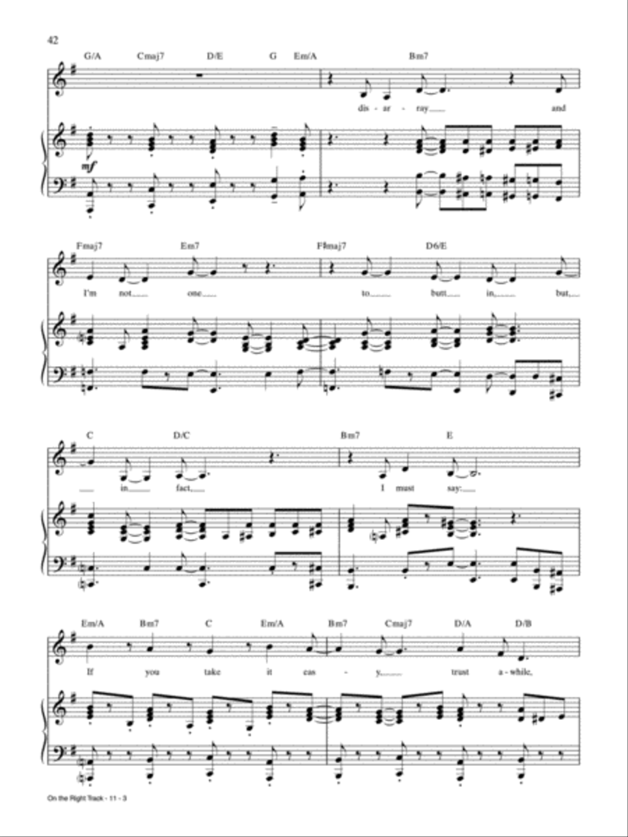 On the Right Track (from Pippin) Piano, Vocal, Guitar scores gallery preview page 3