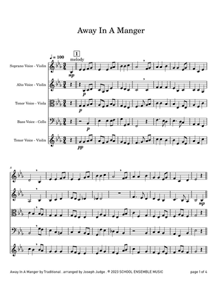 Away In A Manger for String Quartet in Schools