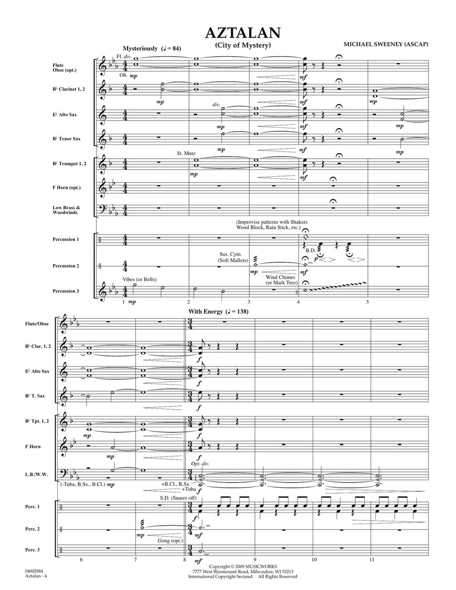 Aztalan (City of Mystery) - Full Score Concert Band scores gallery preview page 4