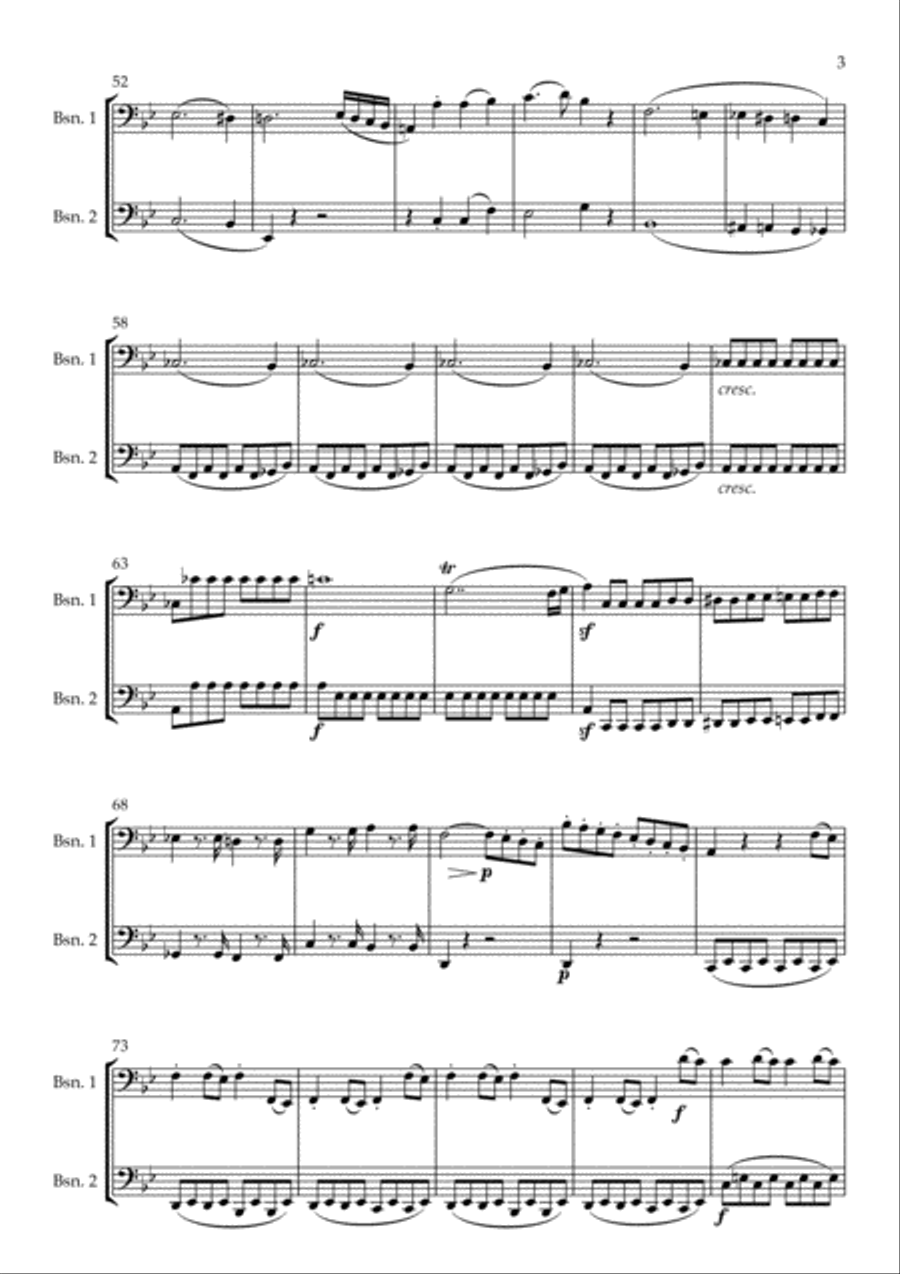 Symphony No. 40 arranged for Bassoon Duet Woodwind Duet scores gallery preview page 5