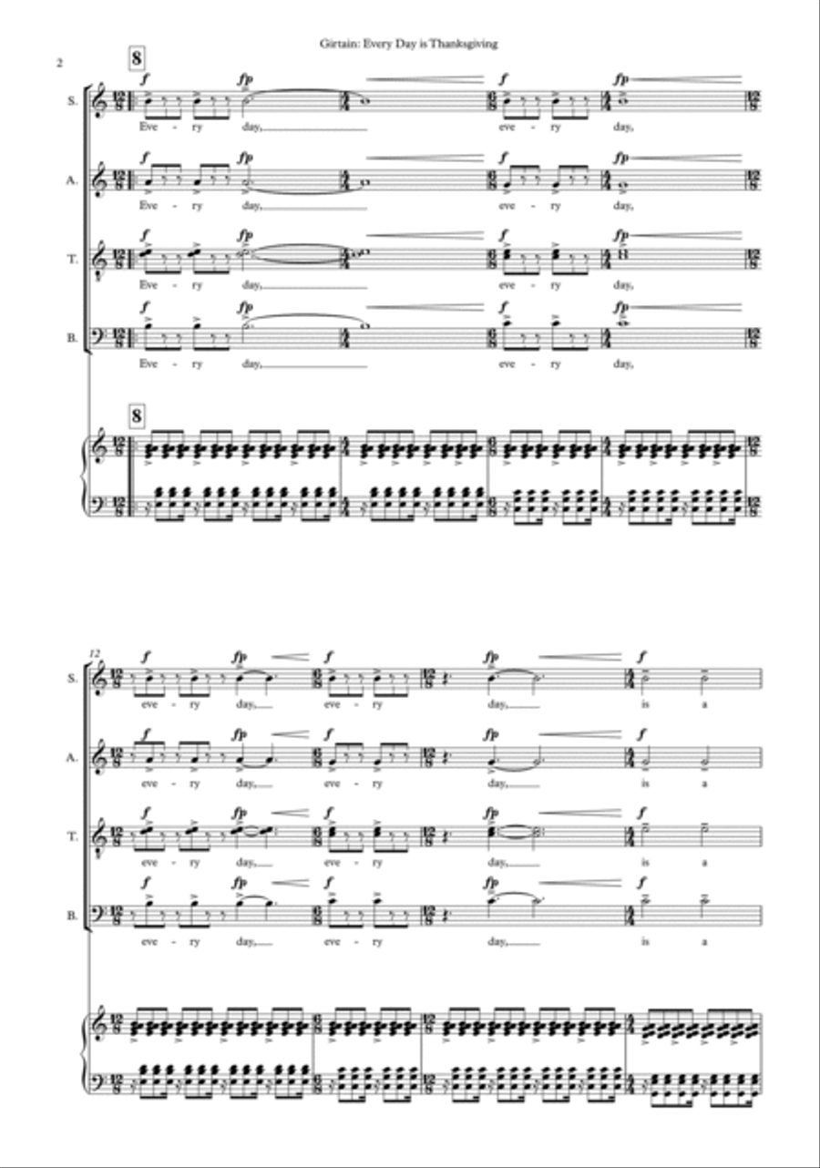 Every Day is Thanksgiving 4-Part scores gallery preview page 6