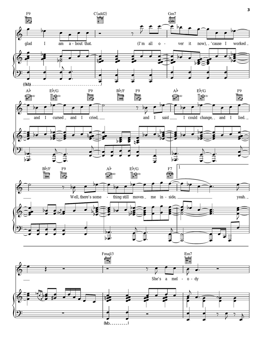 I'm All Over It Piano, Vocal, Guitar scores gallery preview page 3