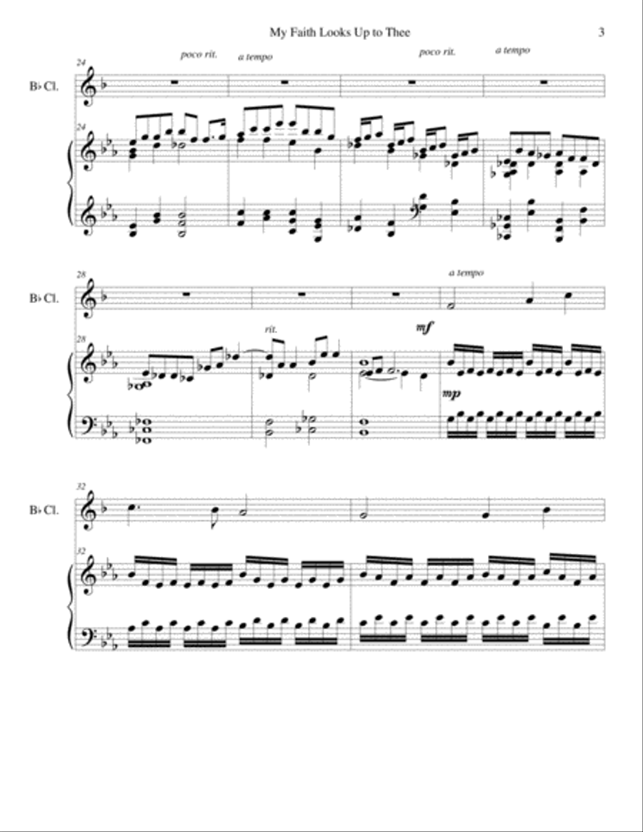 My Faith Looks Up to Thee (clarinet/piano), arr. Brenda Portman Clarinet Solo scores gallery preview page 3