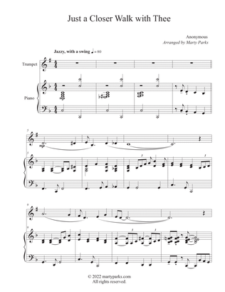 Book cover for Just a Closer Walk with Thee (Trumpet-Piano)