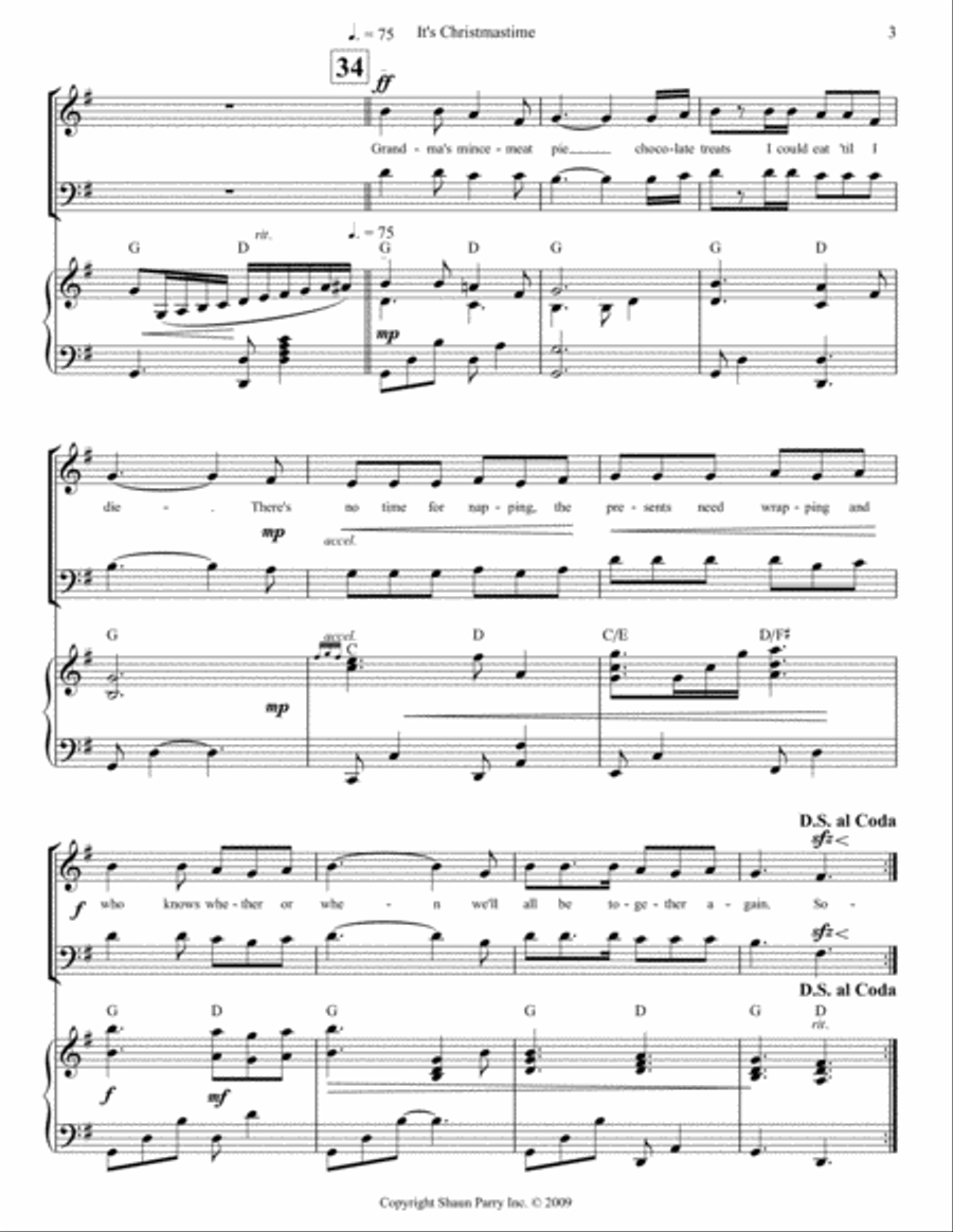 It's Christmastime (or Hear the Bells Ring) A Cappella scores gallery preview page 4
