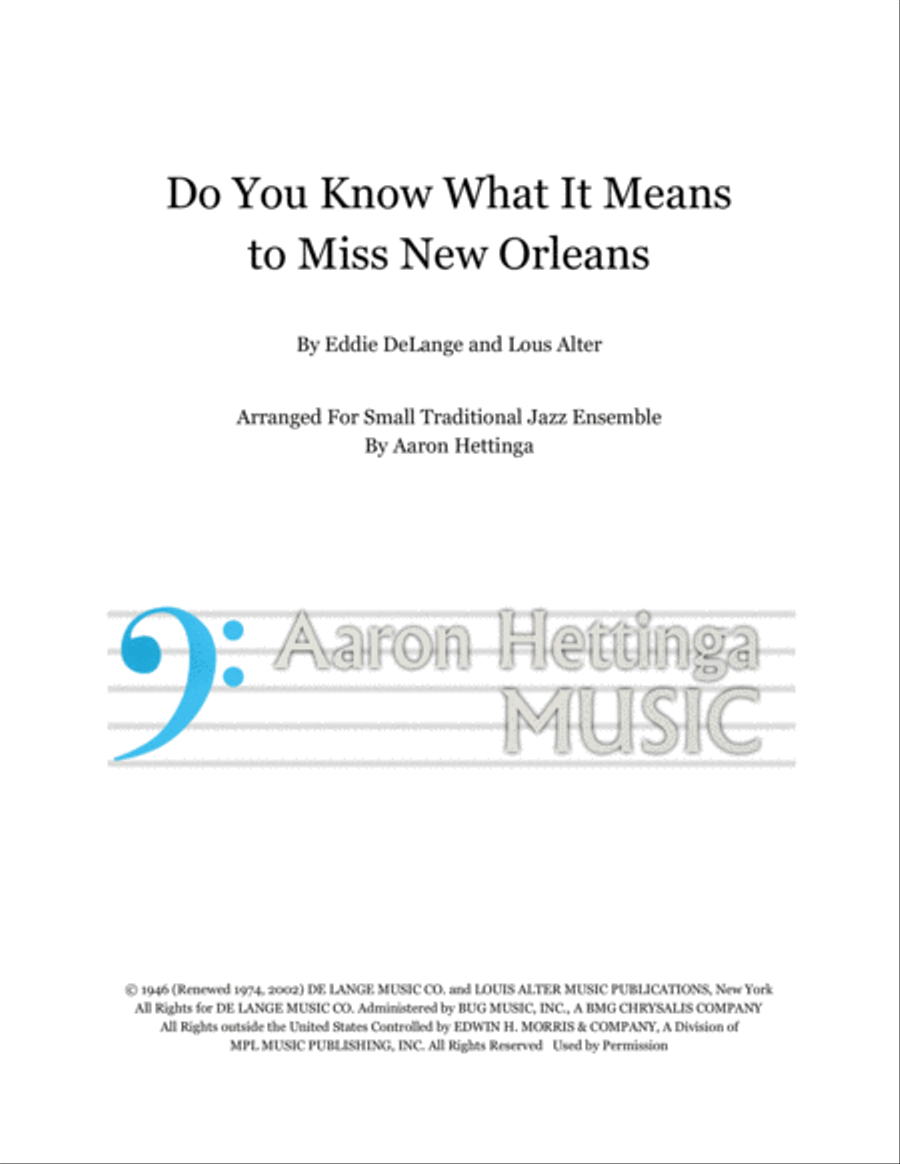 Do You Know What It Means To Miss New Orleans Jazz Ensemble scores gallery preview page 1
