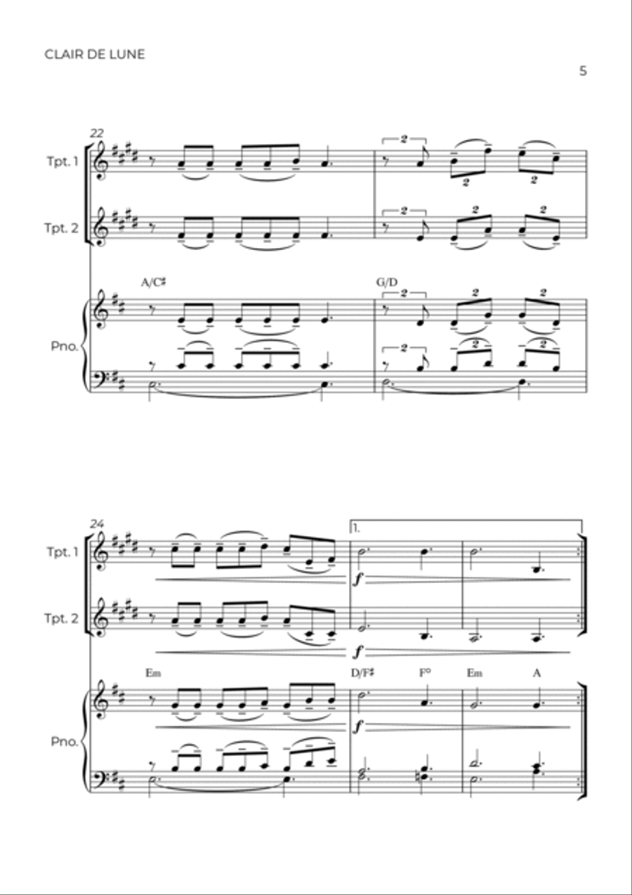 SPRING - FOUR SEASONS - BRASS PIANO TRIO (I TRUMPET, II TRUMPET & PIANO) Trumpet Trio scores gallery preview page 5