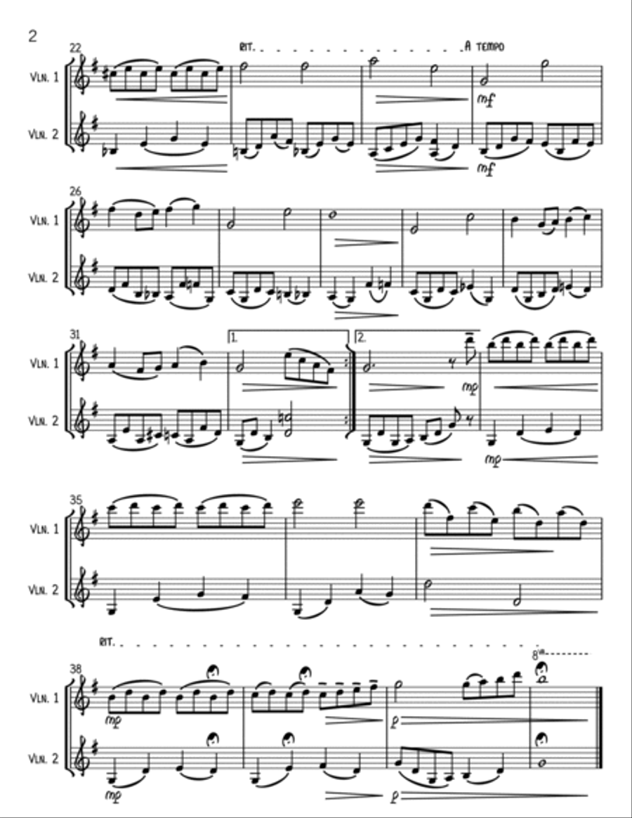 Over The Rainbow String Duet scores gallery preview page 2