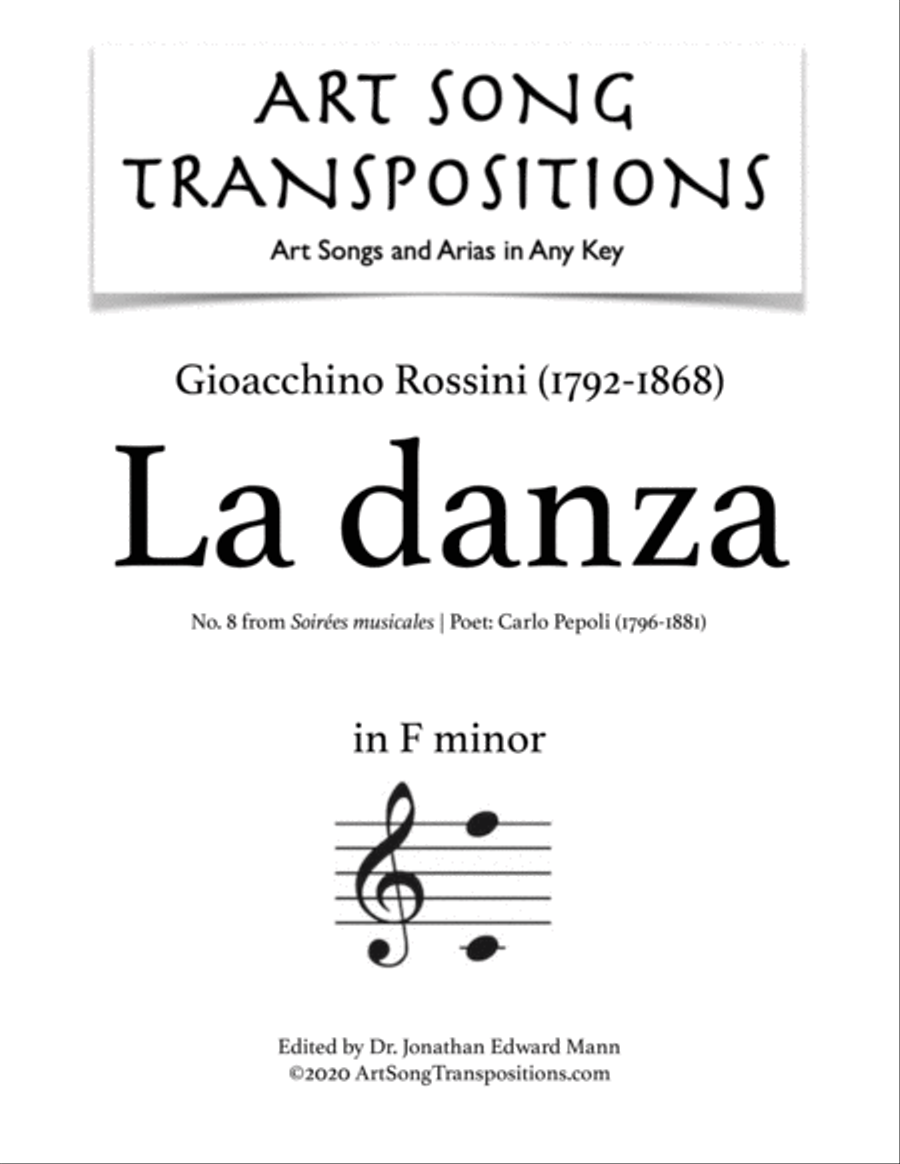 ROSSINI: La danza (transposed to F minor) Voice scores gallery preview page 1