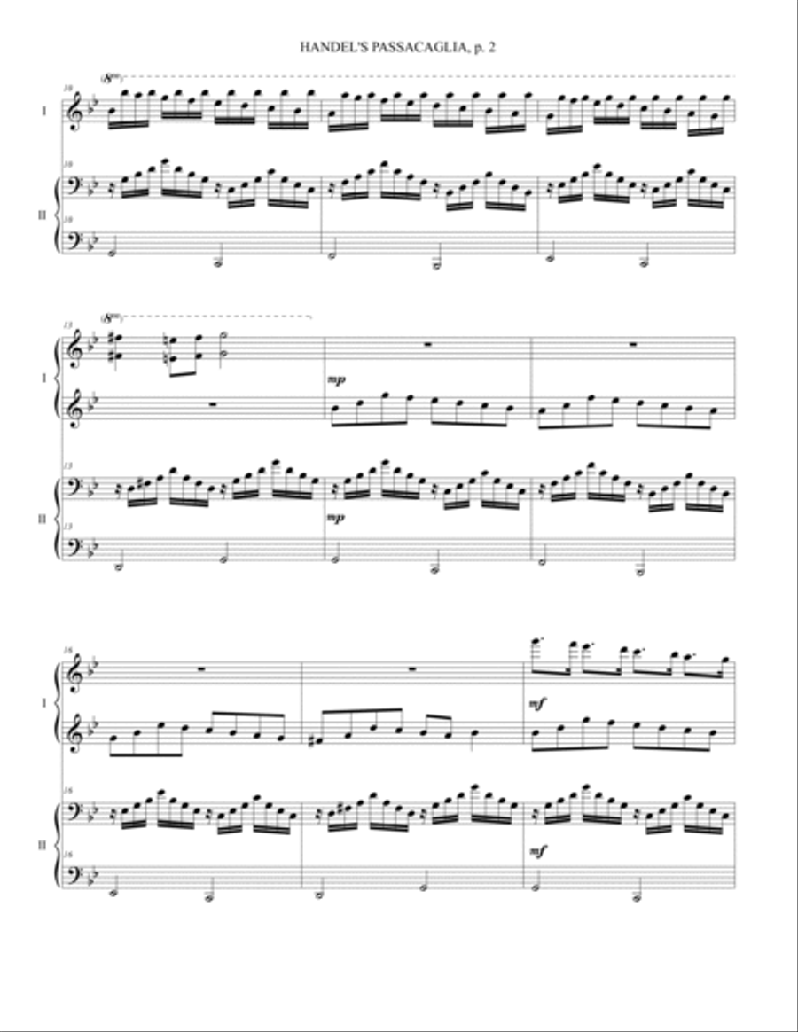 Variations on Handel's Passacaglia (Piano Duet) 1 Piano, 4-Hands scores gallery preview page 2