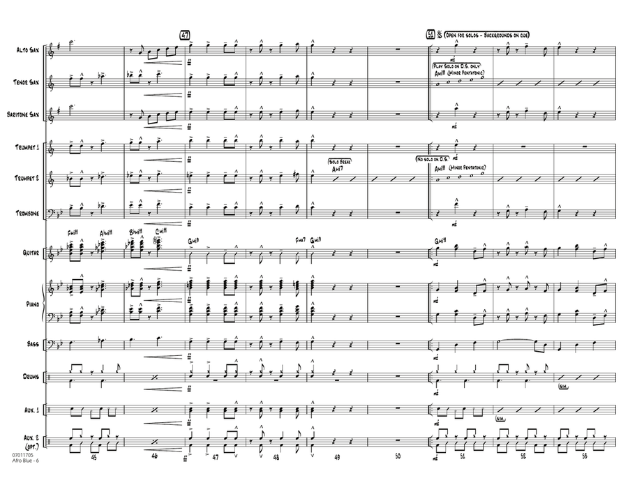 Afro Blue - Conductor Score (Full Score) Jazz Ensemble scores gallery preview page 6