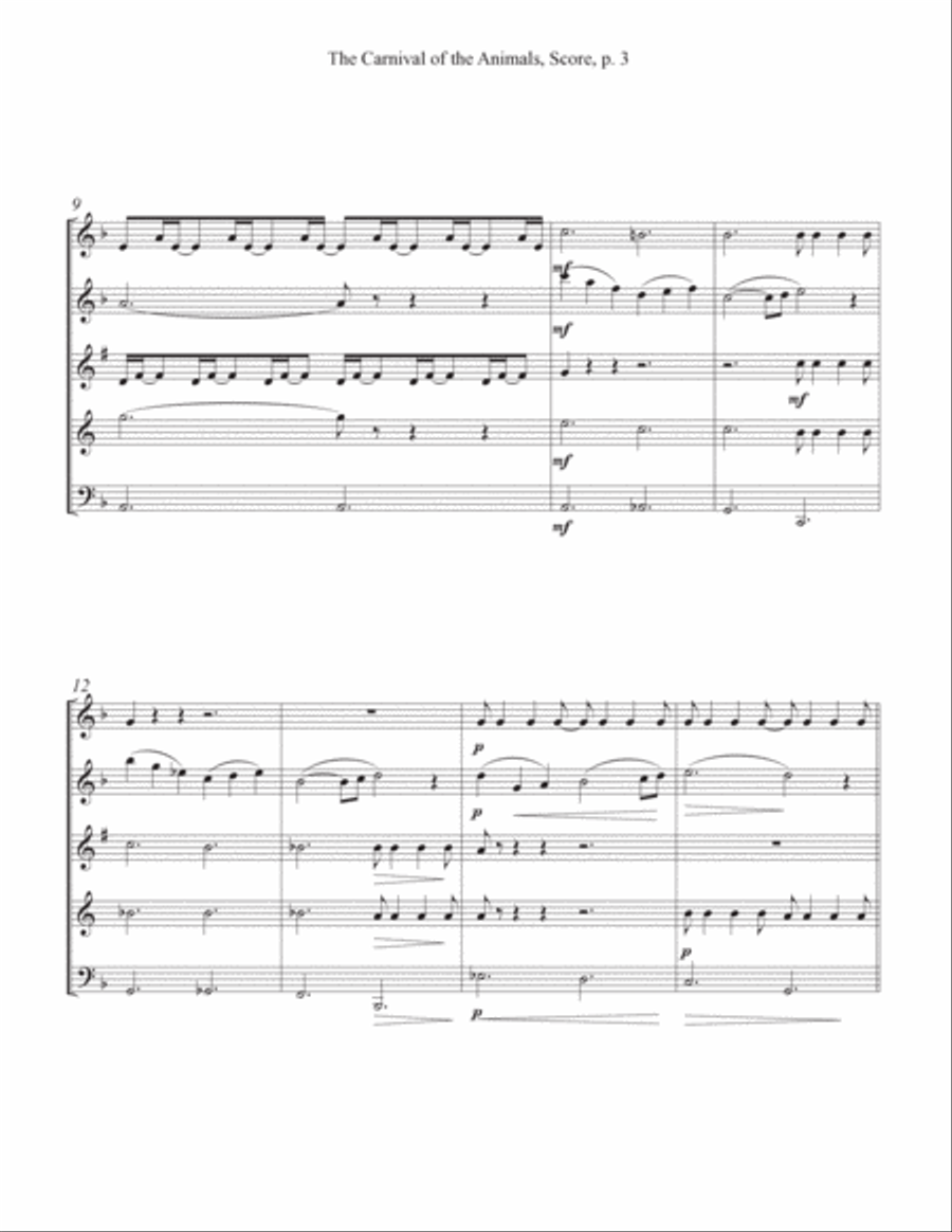 Le Cygne (The Swan) Woodwind Quintet scores gallery preview page 4
