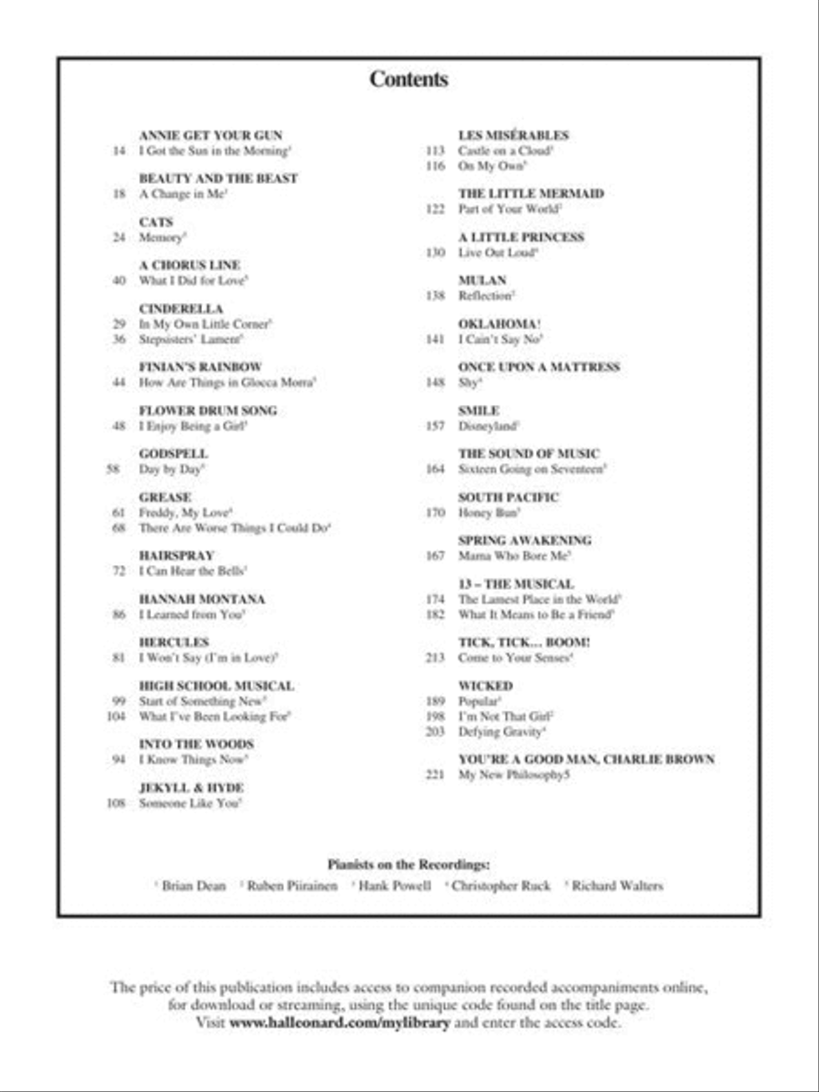 The Singer's Musical Theatre Anthology – Teen's Edition Mezzo-Soprano Voice scores gallery preview page 4