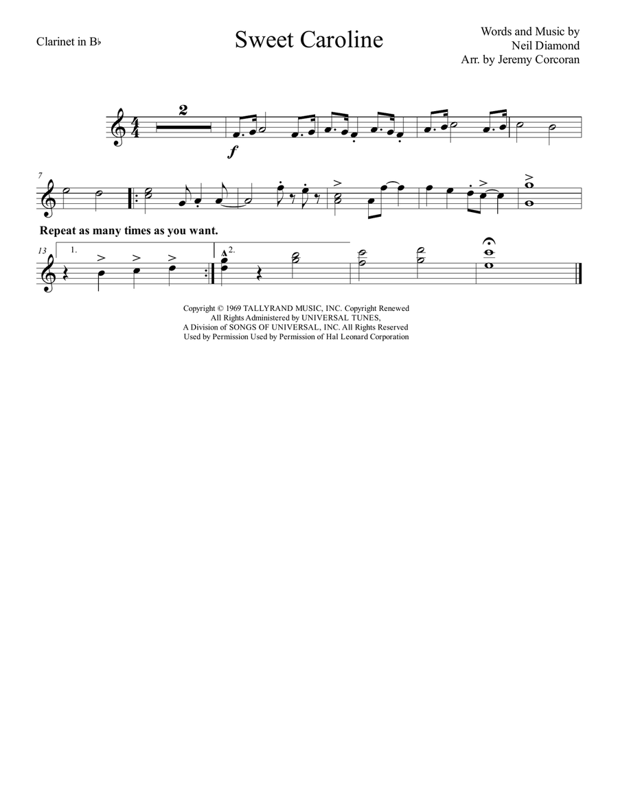 Sweet Caroline Small Ensemble scores gallery preview page 5