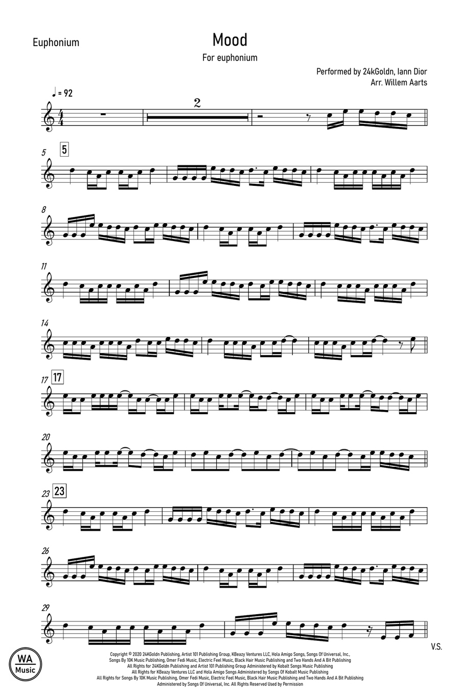 Mood Euphonium scores gallery preview page 1