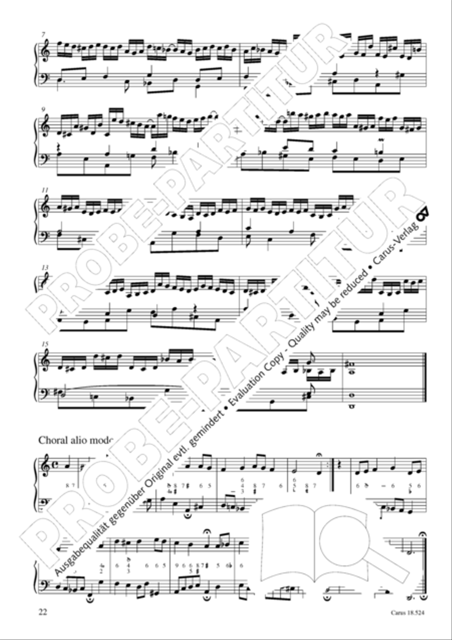 Chorale arrangements. First part of the Clavier-Ubung