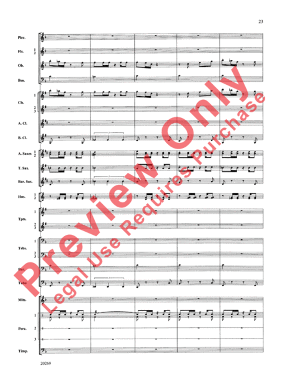 Night in the Tropics Concert Band scores gallery preview page 24