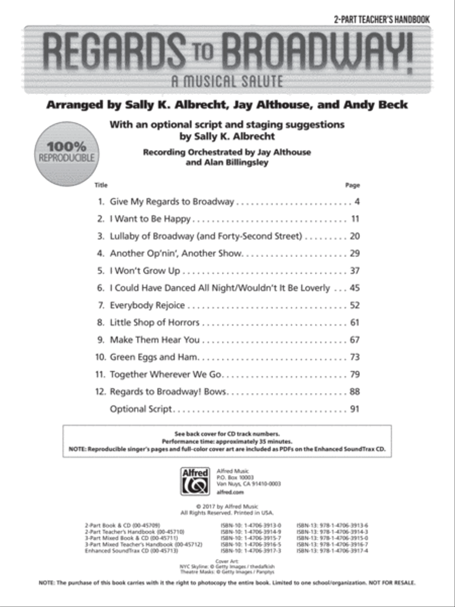 Regards to Broadway! 2-Part scores gallery preview page 2