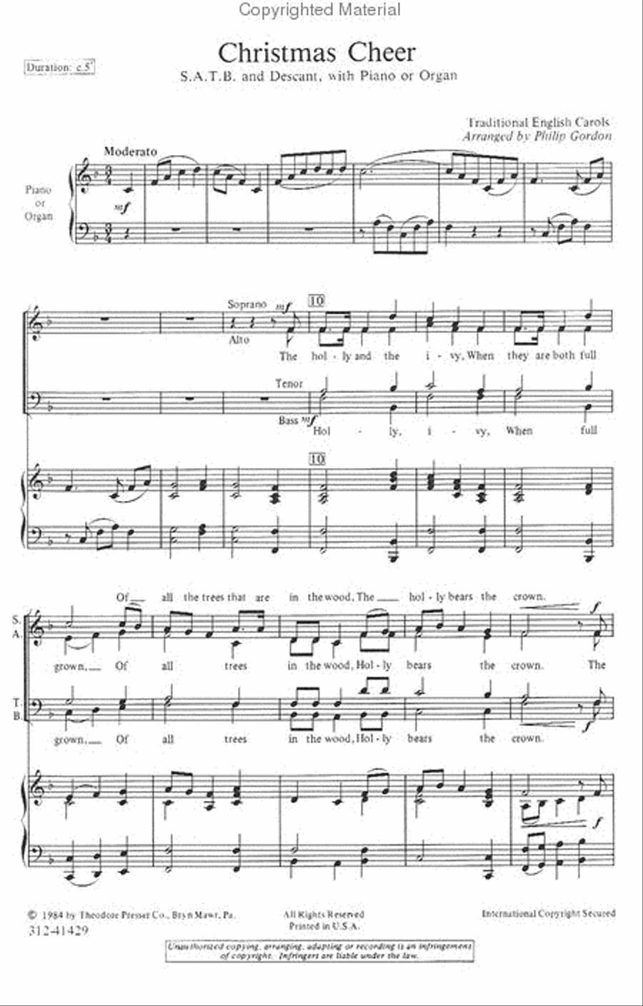 Chirstmas Cheer Chirstmas Cheer 4-Part scores gallery preview page 2
