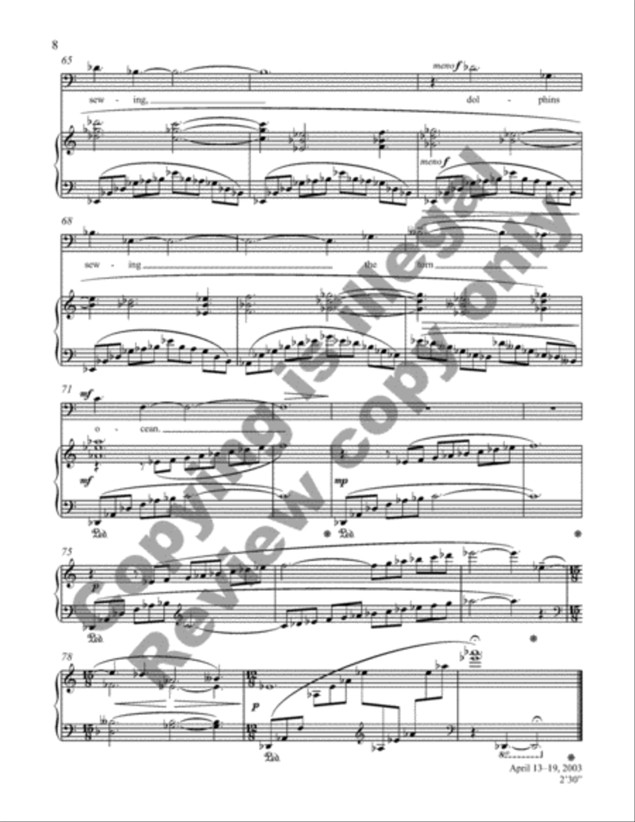 Everyone Sang: Four Songs for Baritone and Piano image number null