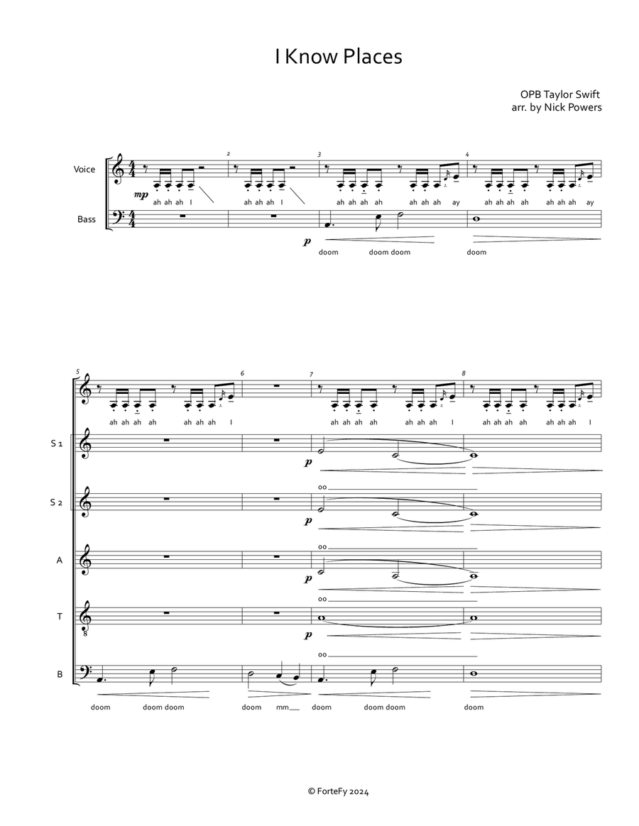 I Know Places Divisi scores gallery preview page 1
