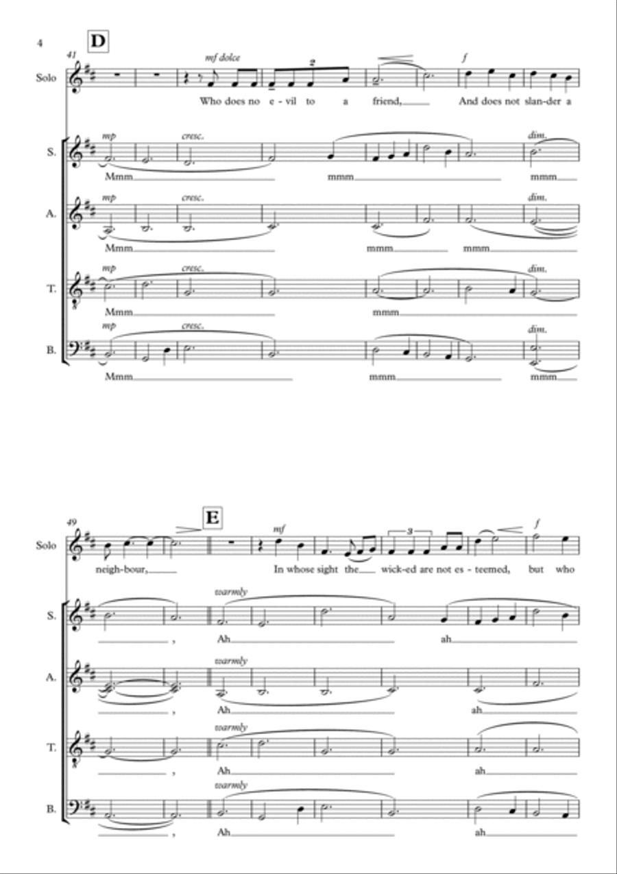 Psalm 15 Psalm 15 4-Part scores gallery preview page 4