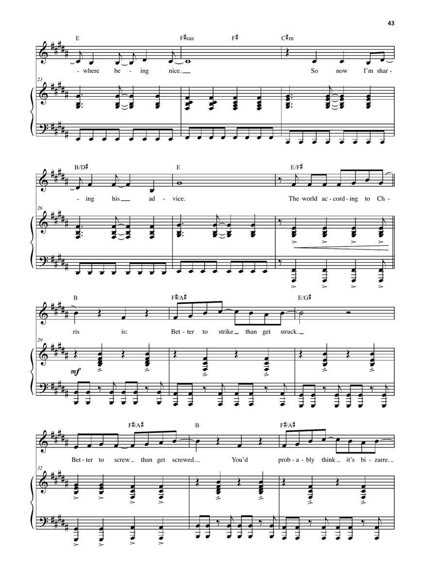 The World According To Chris (from Carrie The Musical) Piano, Vocal scores gallery preview page 3