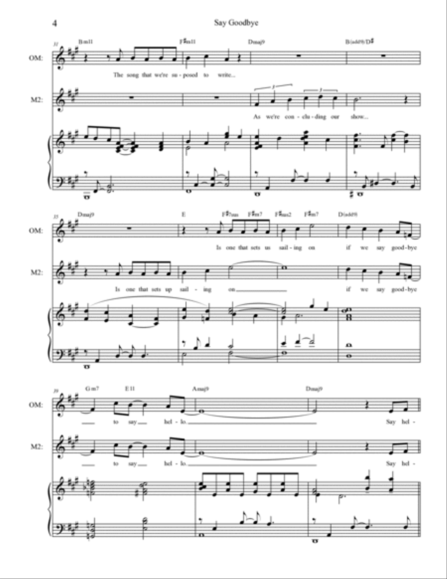 Say Goodbye Say Goodbye Voice scores gallery preview page 4