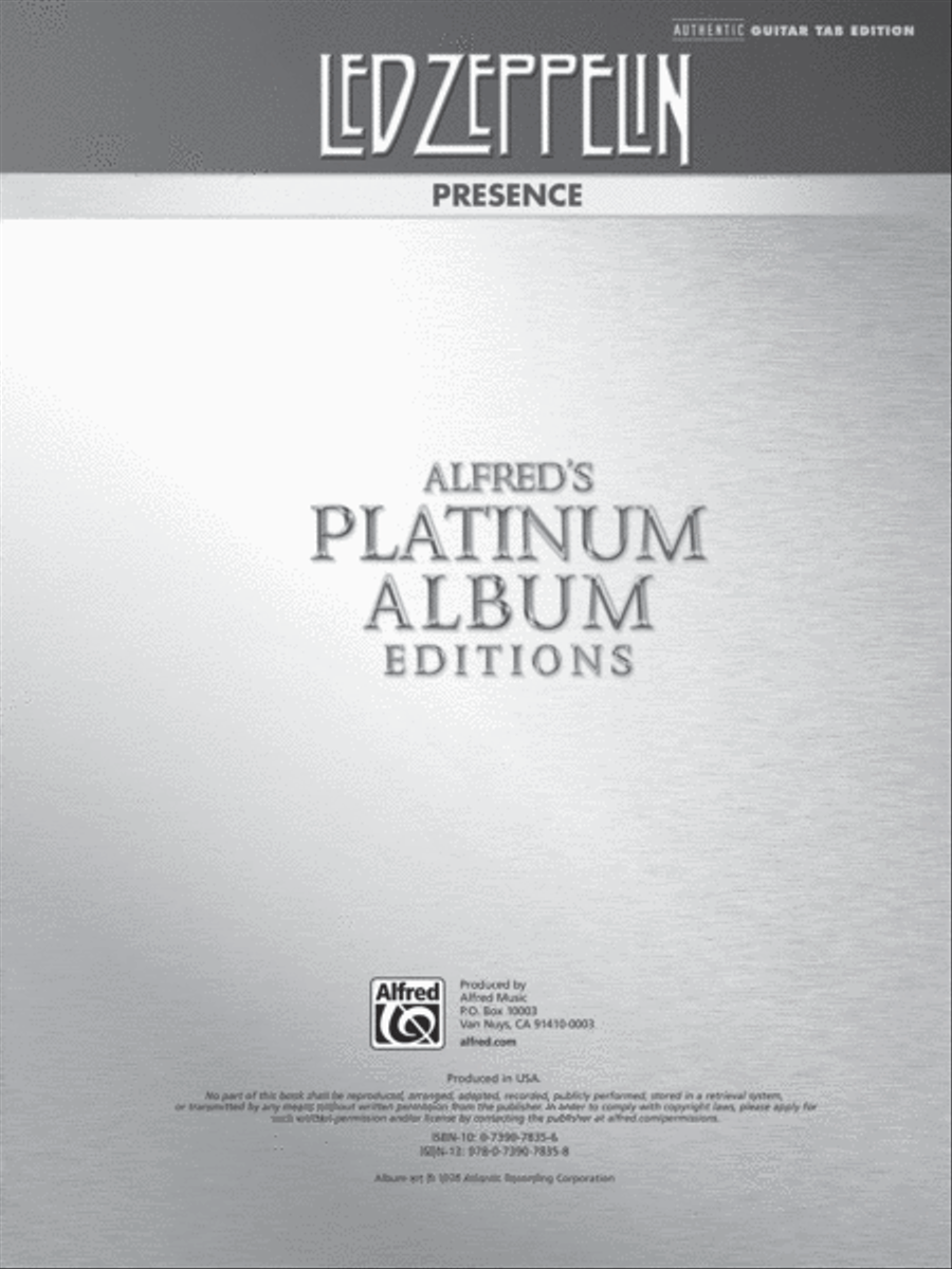 Led Zeppelin -- Presence Platinum Guitar Guitar Tablature scores gallery preview page 2