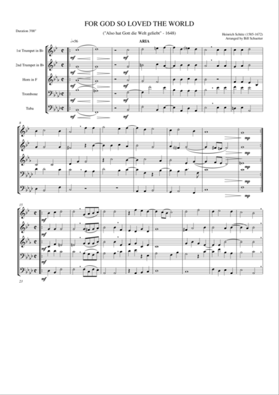 For God So Loved the World Brass Quintet scores gallery preview page 2