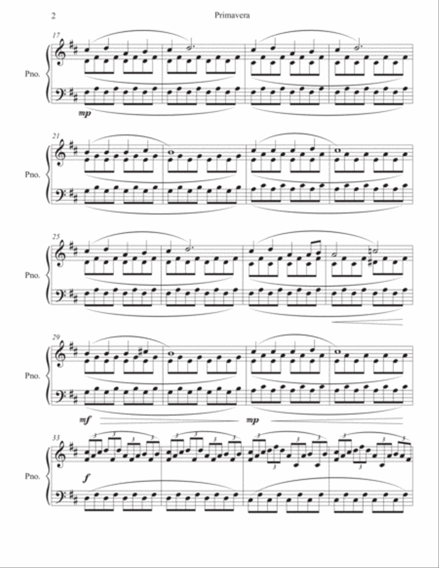 Primavera - Happy Minimalist Piano Piano Solo scores gallery preview page 2