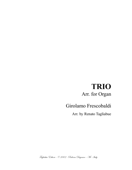 TRIO - Frescobaldi - Arr. for Organ image number null