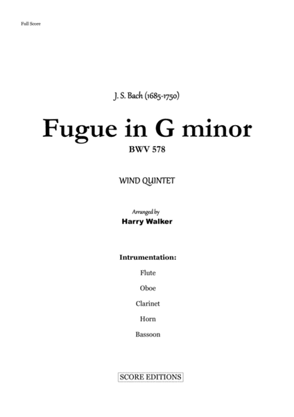 Wind Quintet: Johann Sebastian Bach _ Fugue in G minor image number null