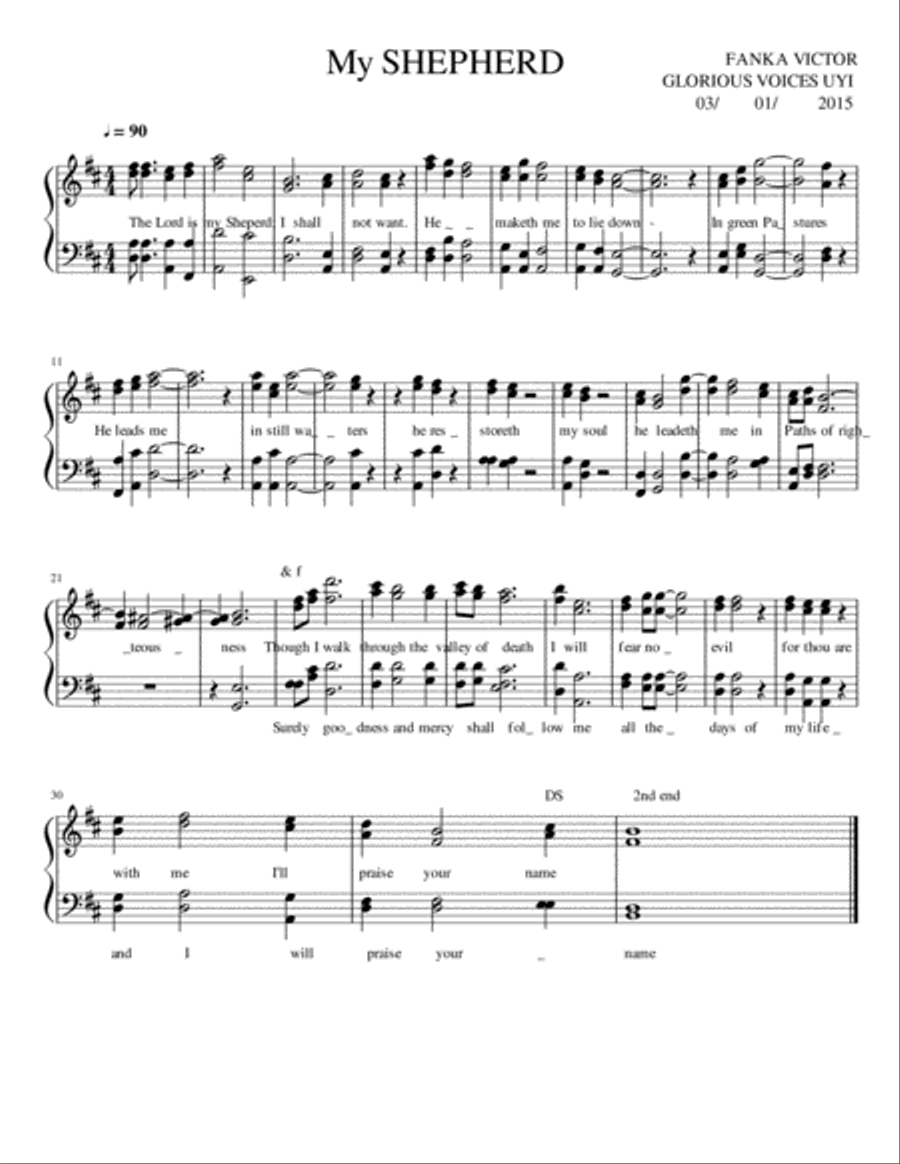 My Shepherd by Fanka Victor 4-Part scores gallery preview page 1