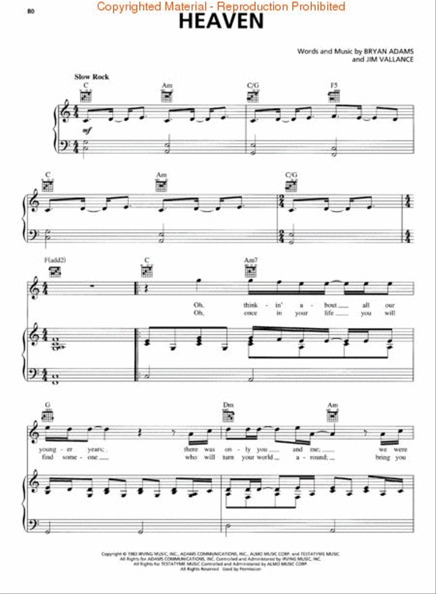 Bryan Adams Anthology Bryan Adams Anthology Piano, Vocal, Guitar scores gallery preview page 3