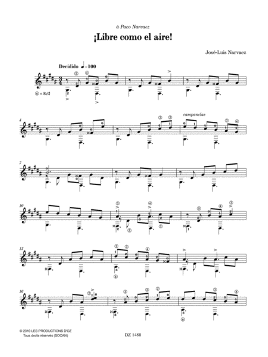 ¡Libre como el aire! Classical Guitar scores gallery preview page 3