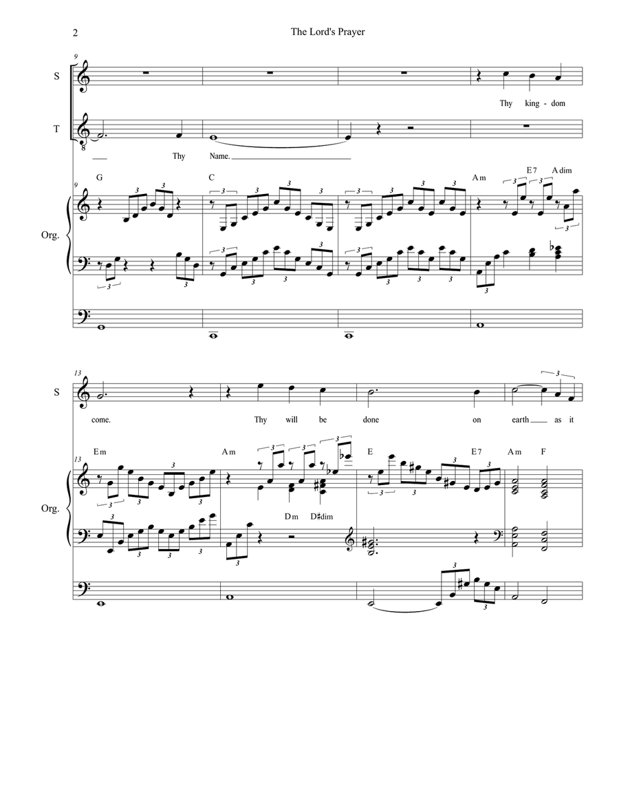 The Lord's Prayer Vocal Duet scores gallery preview page 2