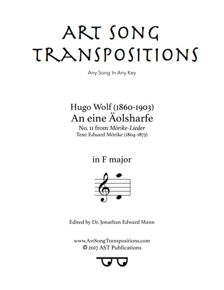 WOLF: An eine Äolsharfe (transposed to F major)