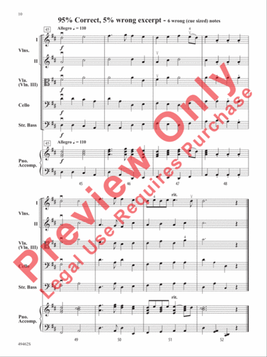 Percentage of Error String Orchestra scores gallery preview page 11