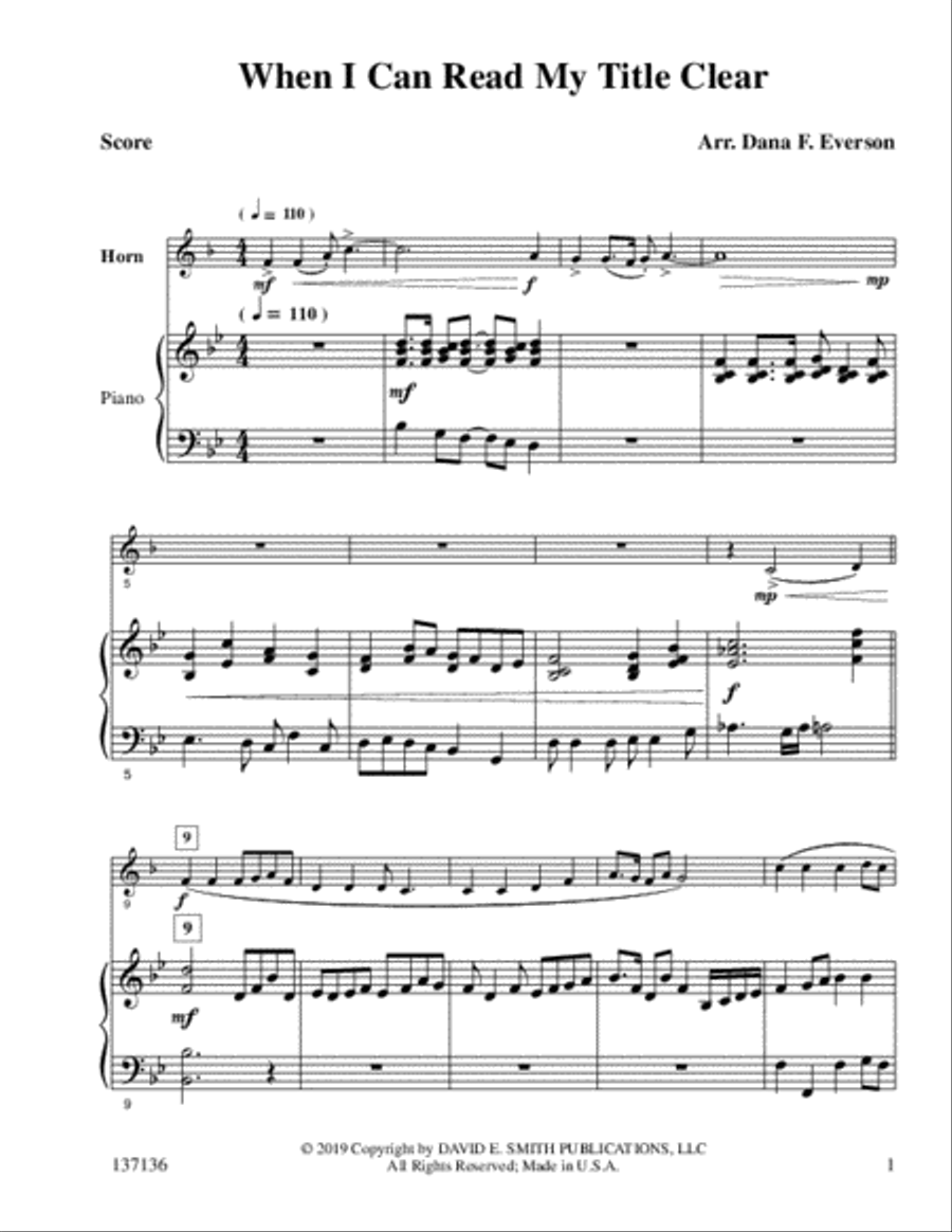 When I Can Read My Title Clear Horn Solo scores gallery preview page 2