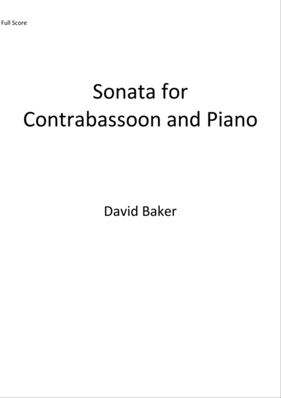 Sonata for Contrabassoon and Piano Bassoon Solo scores gallery preview page 1