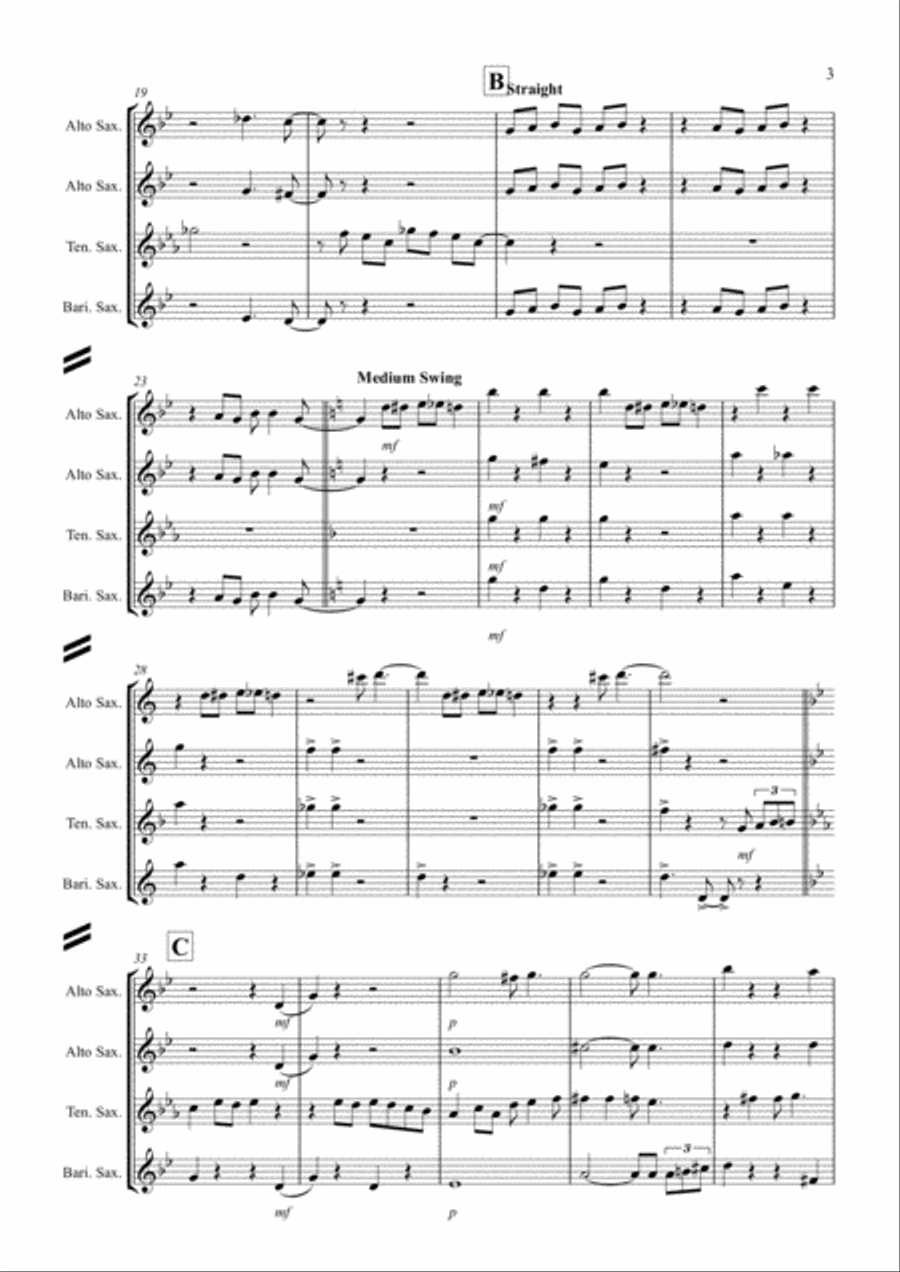 Big Spender Woodwind Quartet scores gallery preview page 3