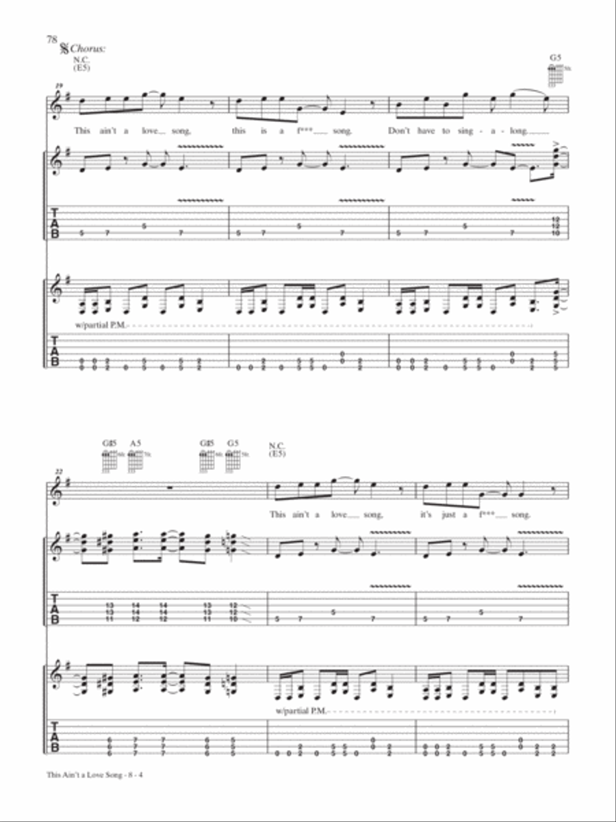 This Ain't a Love Song Guitar Tablature scores gallery preview page 4