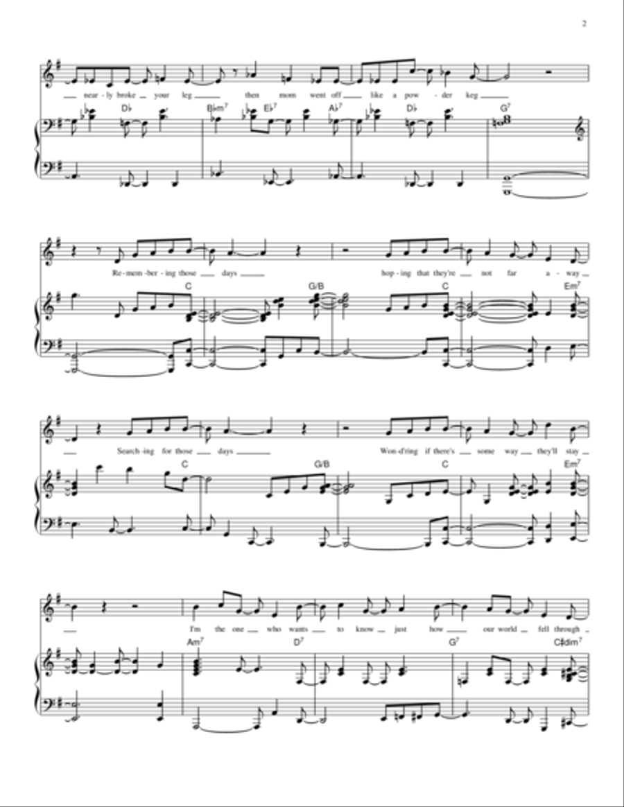 Those Days - Relative Talent, the musical Piano, Vocal, Guitar scores gallery preview page 2