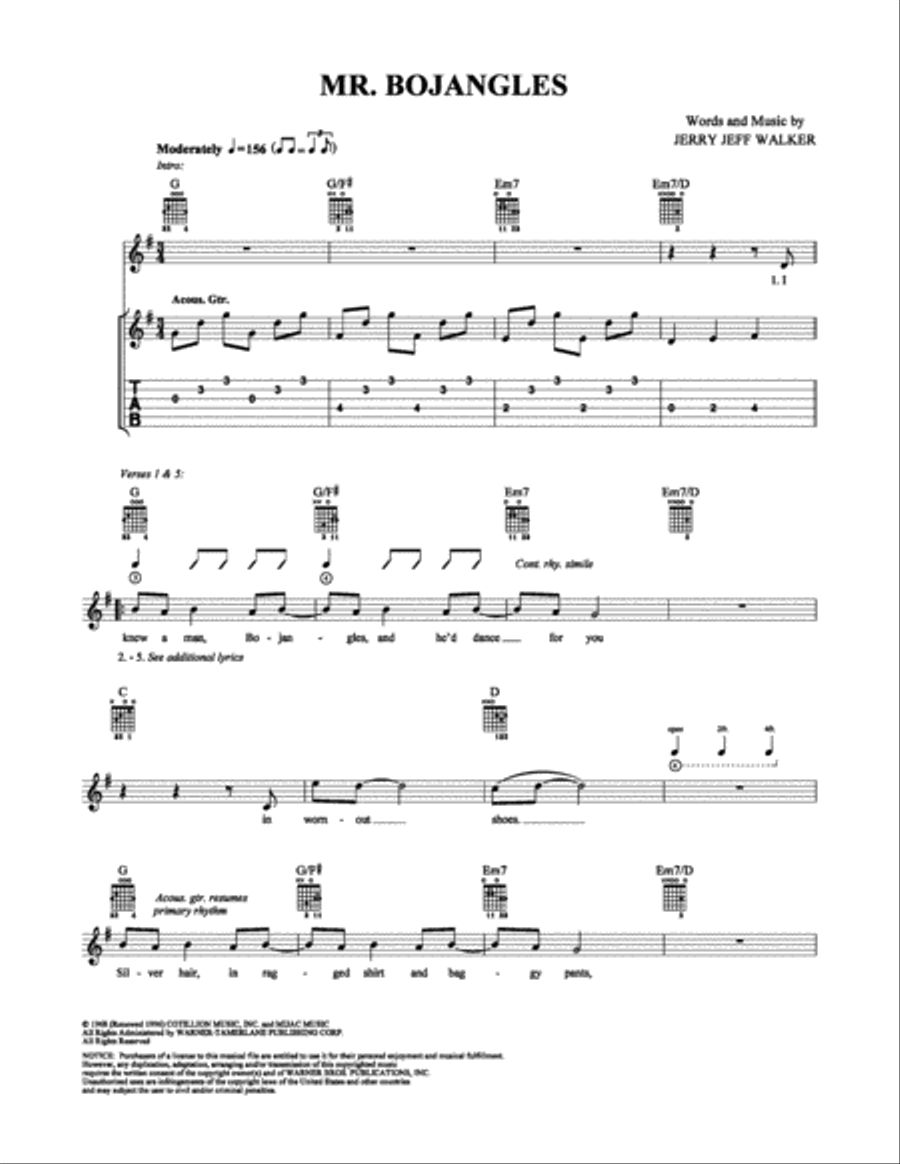 Mr. Bojangles Electric Guitar scores gallery preview page 1