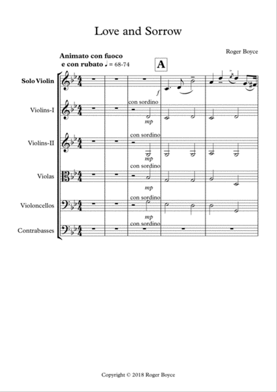 Love and Sorrow String Orchestra scores gallery preview page 1