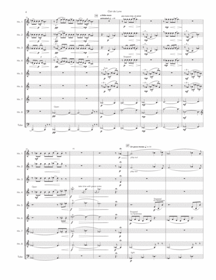 Clair de Lune - Horn Choir, Optional Tuba image number null
